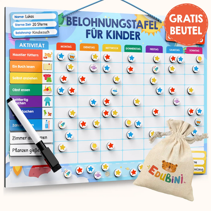 Magnetische Belohnungstafel (+gratis Beutel)