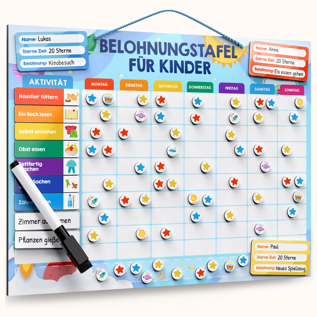 Mengger Belohnungstafel-Set (2 Tafeln + 58 Magnete) Produktbild-Vorschau 3